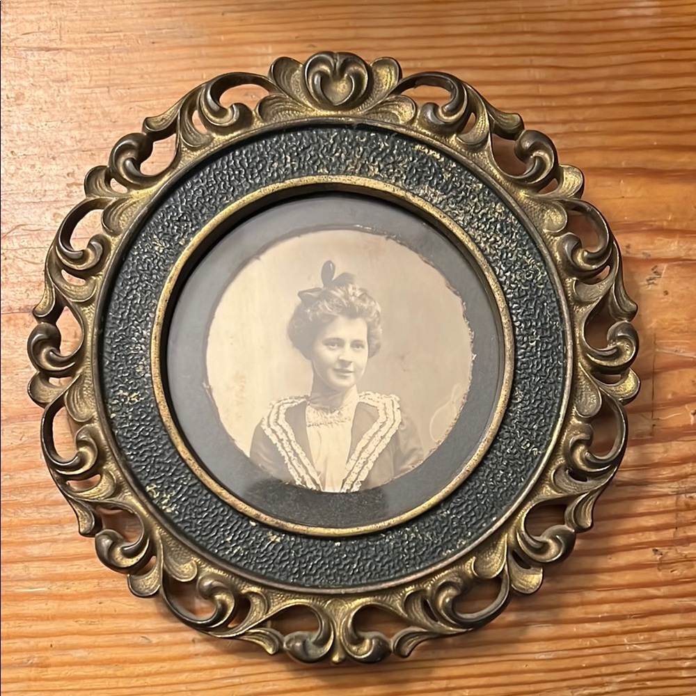 Vintage Ornate Brass Photo Frame